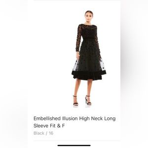 Black embellished cocktail dress - Mac Duggal- new with tags